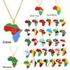 Edelstahl Afrikanische Karte Halskette: Elfenbeinküste, Ruanda, Ägypten, Uganda