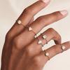 Stainless Steel Adjustable Chain Ring for Women Sparkling CZ Heart Square Round Zircon Finger Ring Fashion Jewelry Gift