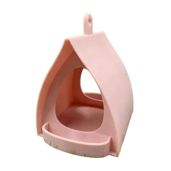 

Подвесная кормушка для птиц большой вместимости, уличная кормушка для птиц, скворечник, садовая кормушка для птиц для воробьев, зябликов, балкона, двора, крыльца розовый