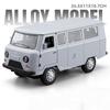 1:18 rosyjskich zabawek UAZ-452 Hunter, modele diecast z dźwiękiem i światłem, otwierane drzwi vana, miniaturowy pojazd, prezenty na Dzień Dziecka