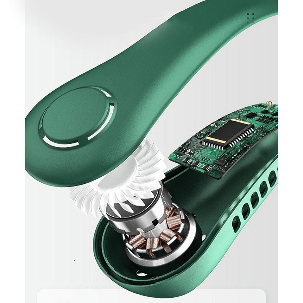 USB Neck Fan 3 Levels Low Noise Rechargeable Bladeless Long Battery Life Portable Neck Fan for Shopping Travelling