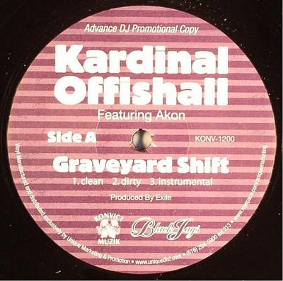 12inch Record KARDINAL OFFISHALL, AKON - Graveyard Shift KONV1200 Konvict Muzik 2007 US Rap & Hip-Hop/R&B Used