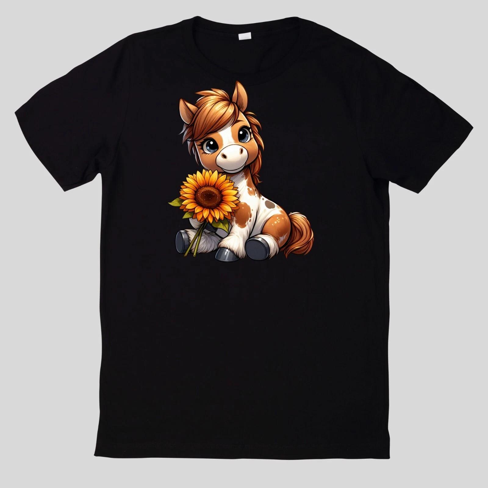 T-Shirt Sonnenblume süßes Tier Baumwolle Fun Spaß Sprüche Lustig Cartoon M