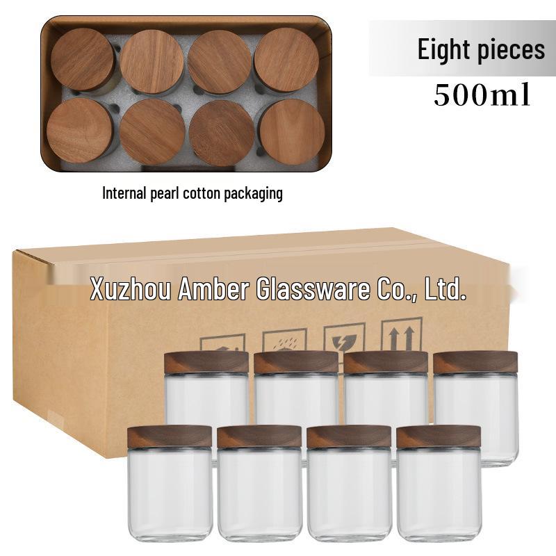 Large Glass Storage Jar with Bamboo Lid, Cereal & Yogurt Container, Sealed Oatmeal Cup
