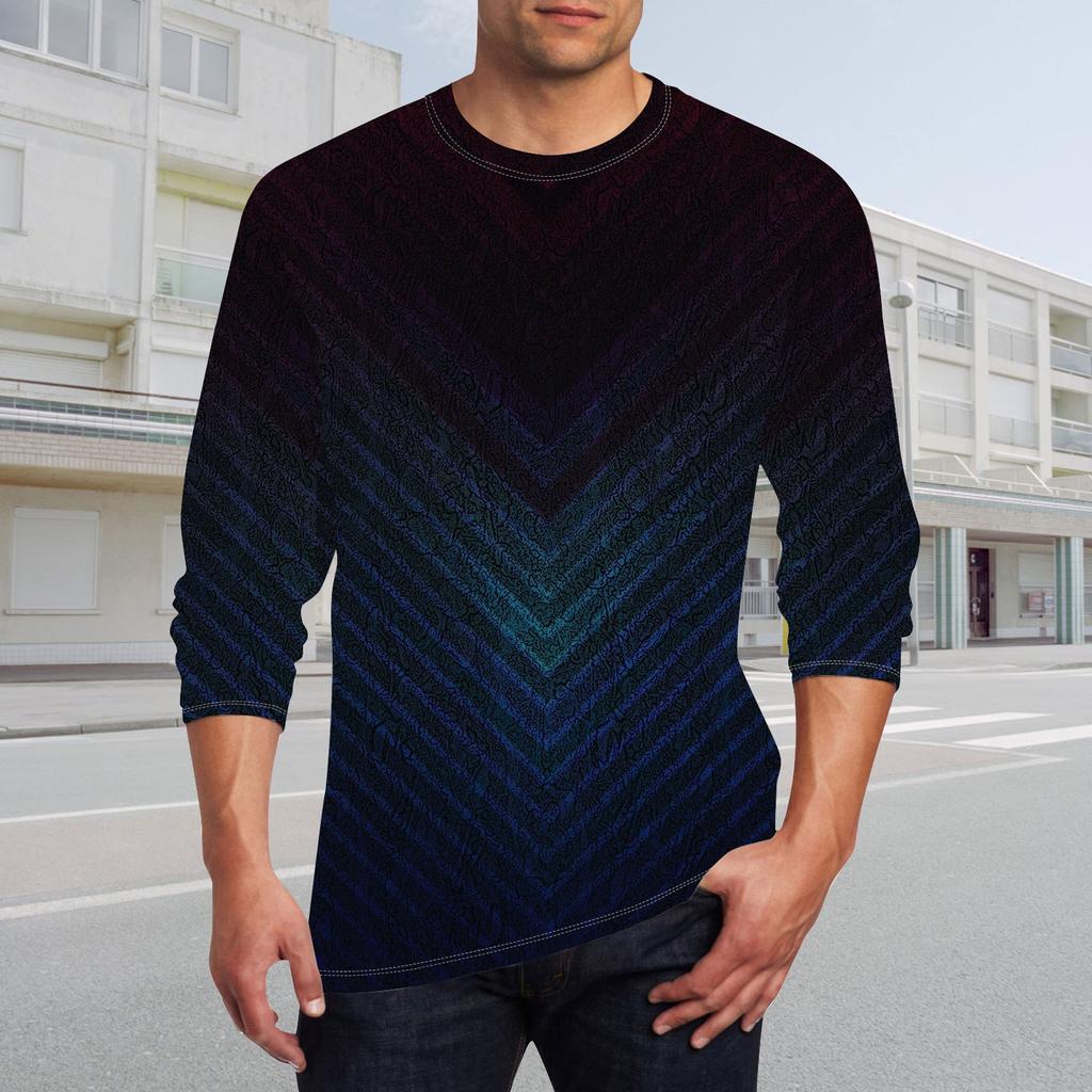 Men's T Shirt O-Neck Clothing Apparel Outdoor Long Sleeve Print Fashion Designer Vintage