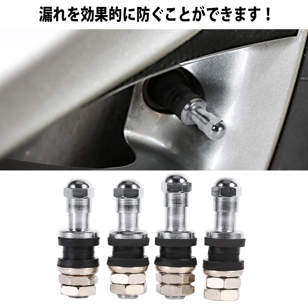 Qiilu [4 pieces] Clamp-in Valve Inside Valve for Aluminum Wheels