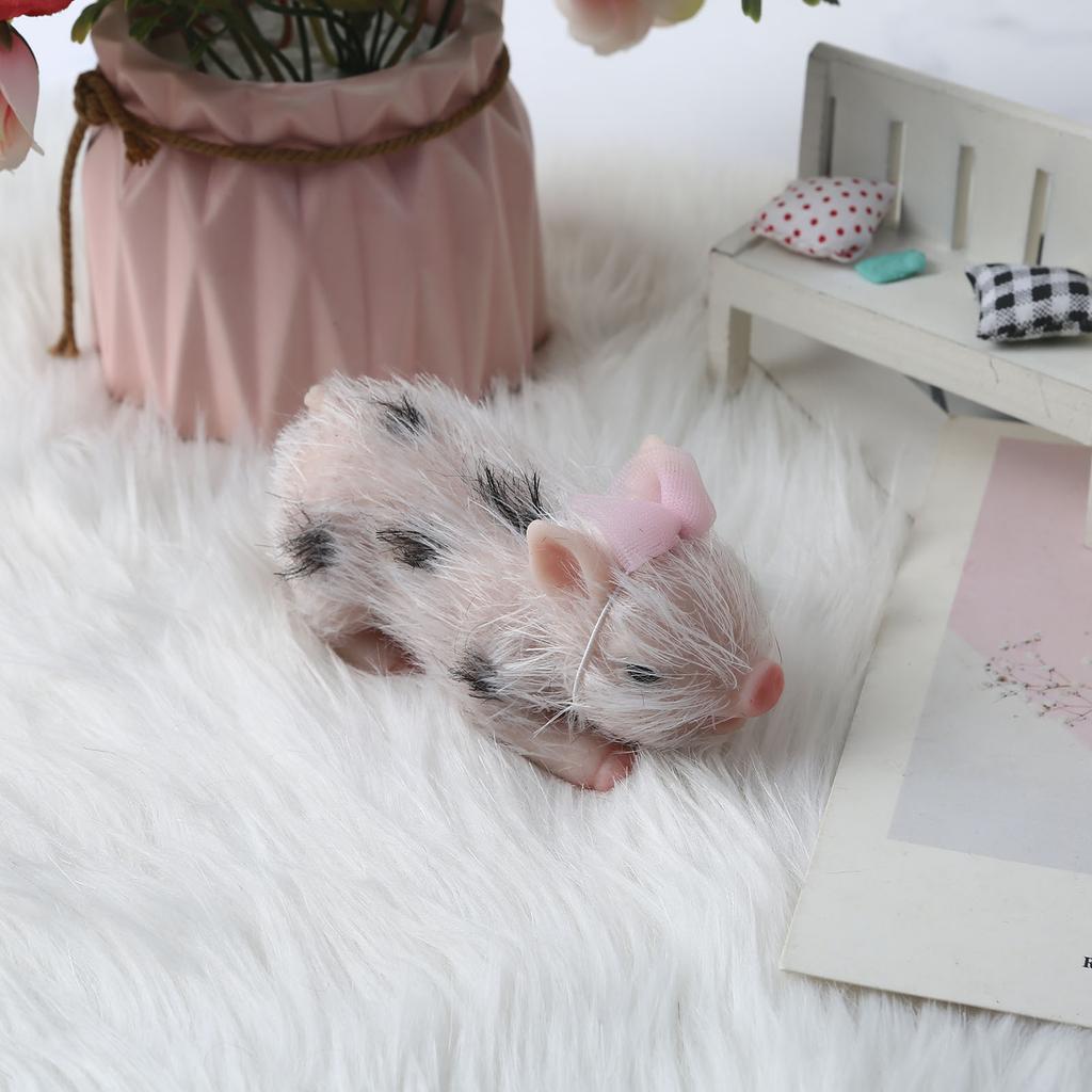 Simuliertes Schwein für Puppe Weihnachtsgeschenk Baby Lernspielzeug Niedliches Tier für Puppe Aus Silikon Gefertigt Weihnachts-Entspannungsspielzeug