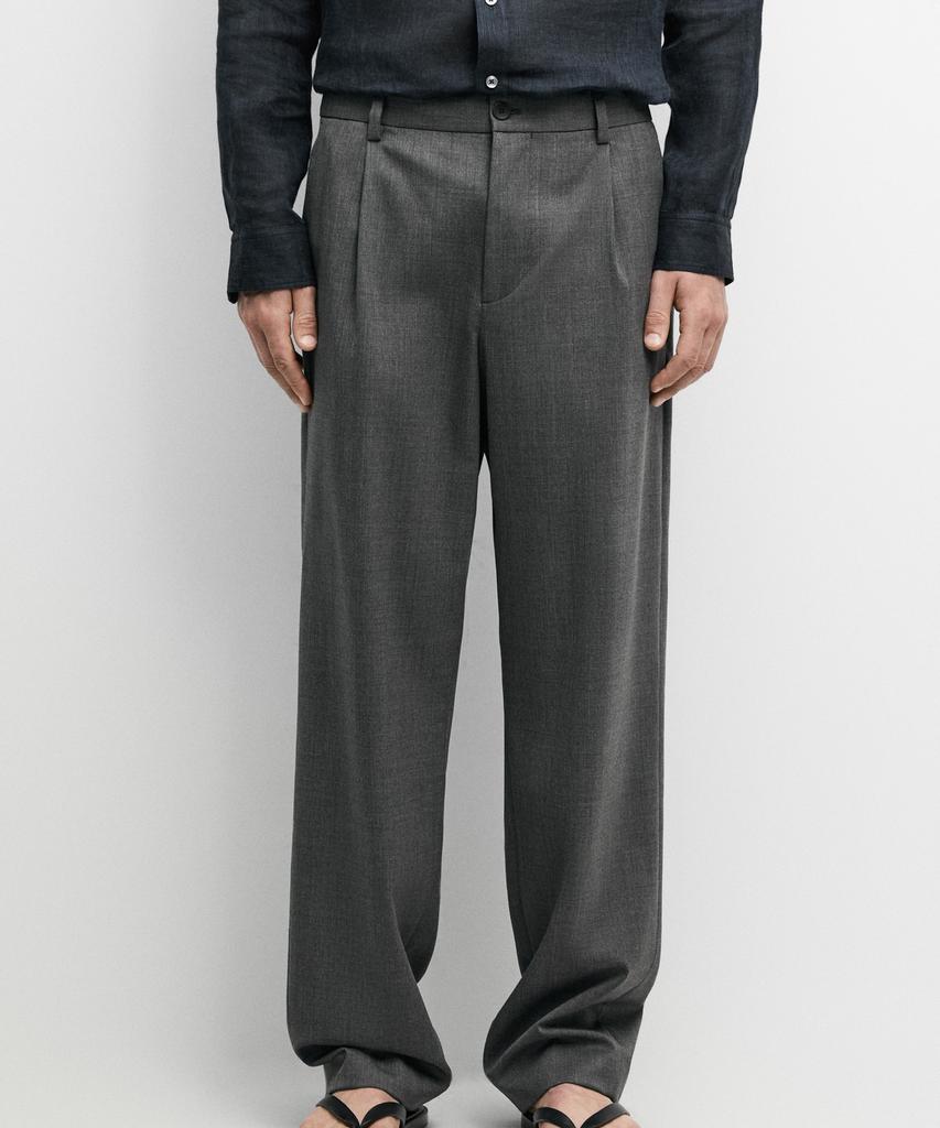 Masimodutti Cool Wool Blend Pintuck Pants