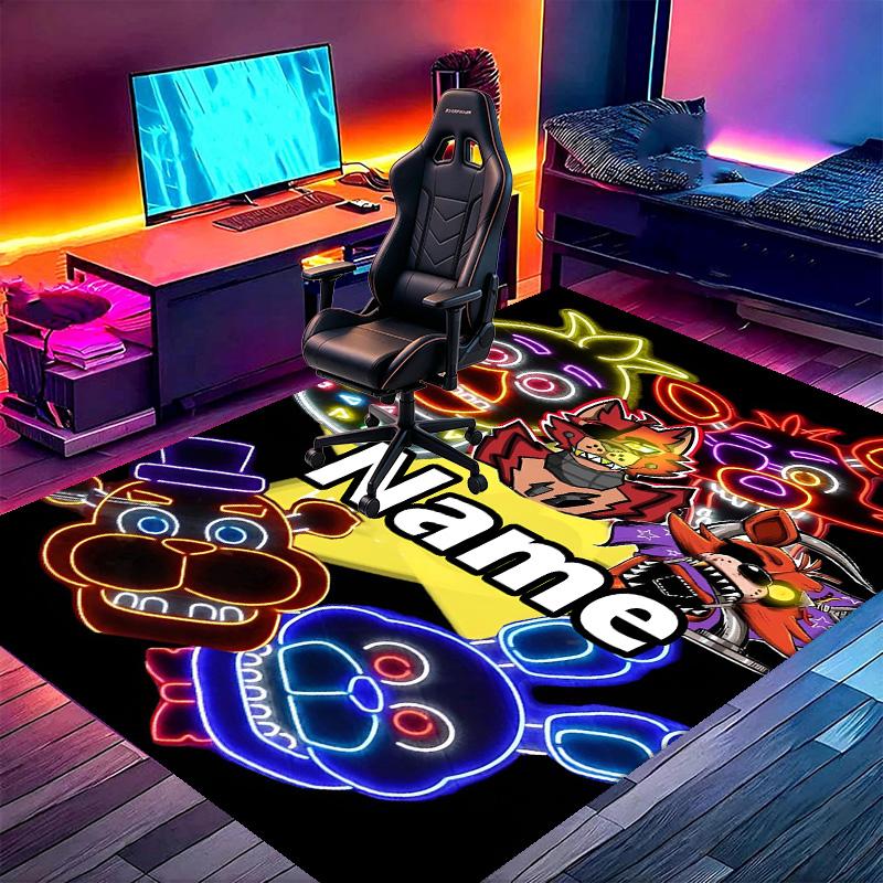 Custom Name Personalized Five Nights at Freddy's Print Carpet, Versatile Home Decor Rug, for Playroom, Apartment, Balcony, Entryway, Hallway Gift