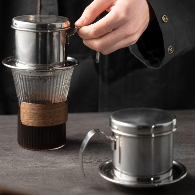 Coffee Filter Small French Press Portable Stainless Steel Vietnamese Coffee Pot For Pour Over Barista Maker Reusable Dripper