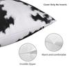 Cowhide Black White Square Pillowcase Polyester Linen Velvet Pattern Zip Decorative Throw Pillow Case Room Cushion Cover 45X45