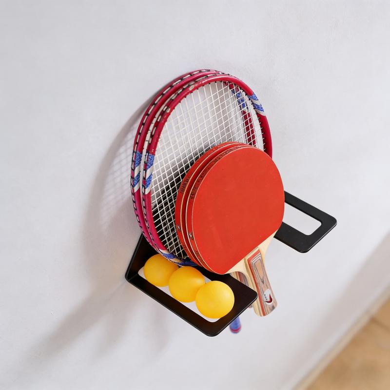 Table Tennis Storage Display Rack Multi-layer Adjustable Home Wall-mounted Floor-standing Dual-use Sports Supplies Accessories O