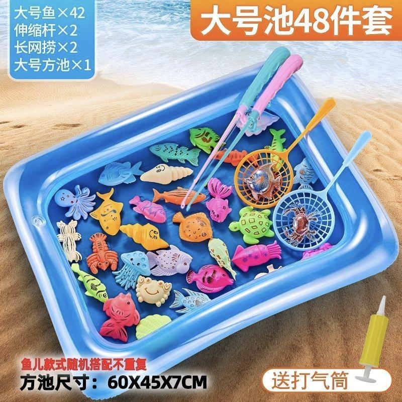 Magnetic Fishing Toy Set for Kids, Bath Water Play Toys, Educational Fishing Rod Game for Toddlers Boys Girls Early Learnin