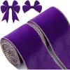 2 Rolls 2.5 Inch 10 Yards Christmas Velvet Ribbon Single Face Christmas Plain Velvet Ribbon for Gift Wrapping Crafts Xmas Wreath Tree Decor(Red)
