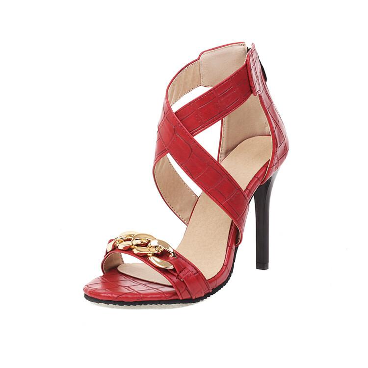 Fashion Low Sandals Woman Leather Buckle Strap Large Size 2024 Summer High Heels Suit Female Beige Women’s Shoes Low-heeled Big High-hee