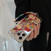 3D Red Apple Cartoon Case for IPhone 16, 17 Pro Max, Mirror Finish, Chain Decoration Phone Case