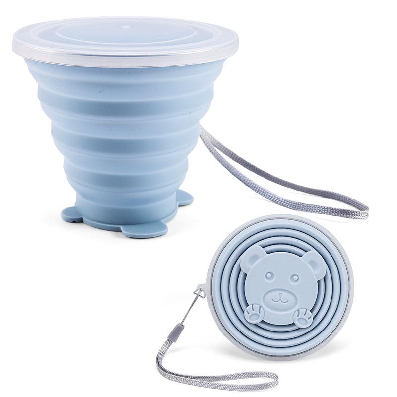 Folding Cup 180ml Food Grade Silicone Water Cup Portable Silicone Retractable Environmental Friendly Drinkware