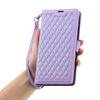 For Motorola Moto G56 5G Leather Case Rhombus Texture Wallet Stand Phone Cover with Wrist Strap