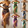 European and American Split 3-Piece Swimsuit Set: Long Dress, High-Waist Bikini, New Style, Cross-Border Women's Swimwear