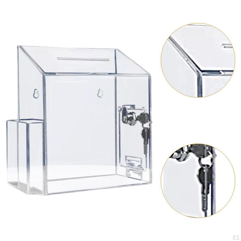 Návrhová schránka Dárková urna Akrylový úložný kontejner se štěrbinou Zámek a klíč pro hlasování