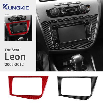 For Leon 2005 2006 2007 2008 2009 2010 2011 2012 Real Soft Carbon Fiber Sticker LHD RHD Car CD Panel Inteior Accessories