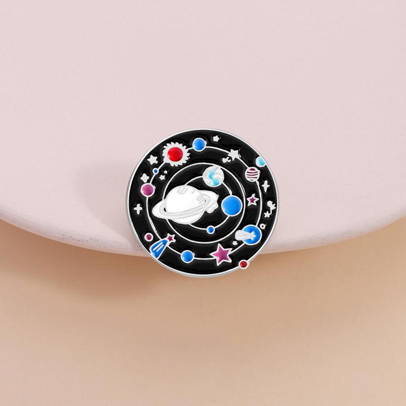 Solar System Enamel Pin Earth Sun Planets Space Universe Metal Brooch Lapel Backpack Badge Fashion Jewelry Gifts for Friends