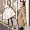 Womens Midi Length Casual Polyester Zip Up Hooded Coat with Drawstring - Warm Fleece Lined, Long Sleeve, Two Pockets, Belted, Machine Washable