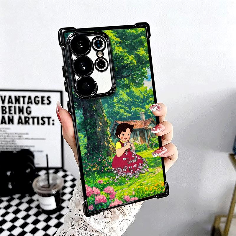 Heidi Cartoon Cute Plating Phone Case For Samsung Galaxy S24 S25 FE S26 Edge S23 Ultra S22 S21 Plus S20 Anti-Fall Airabag Cover