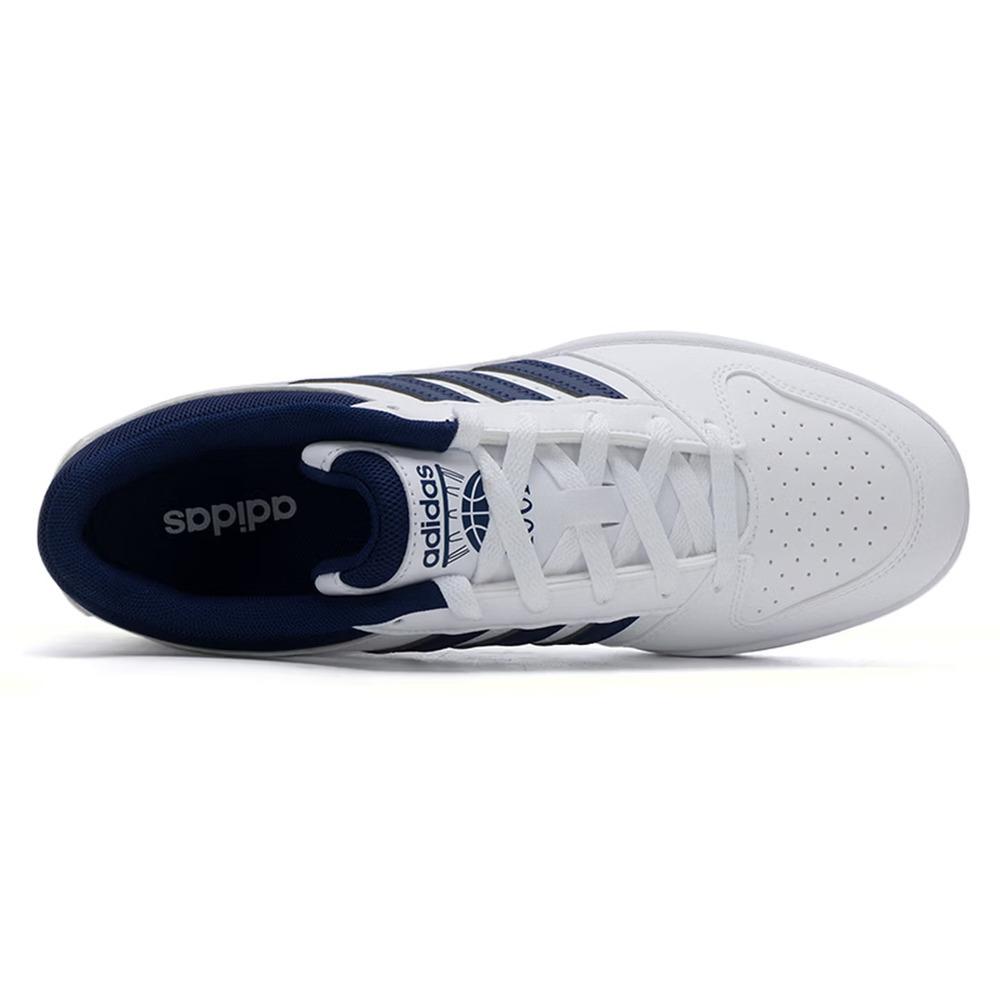 adidas HOOPS Textile, Synthetic Leather Low Top Skateboard Shoes Men's White KI1058
