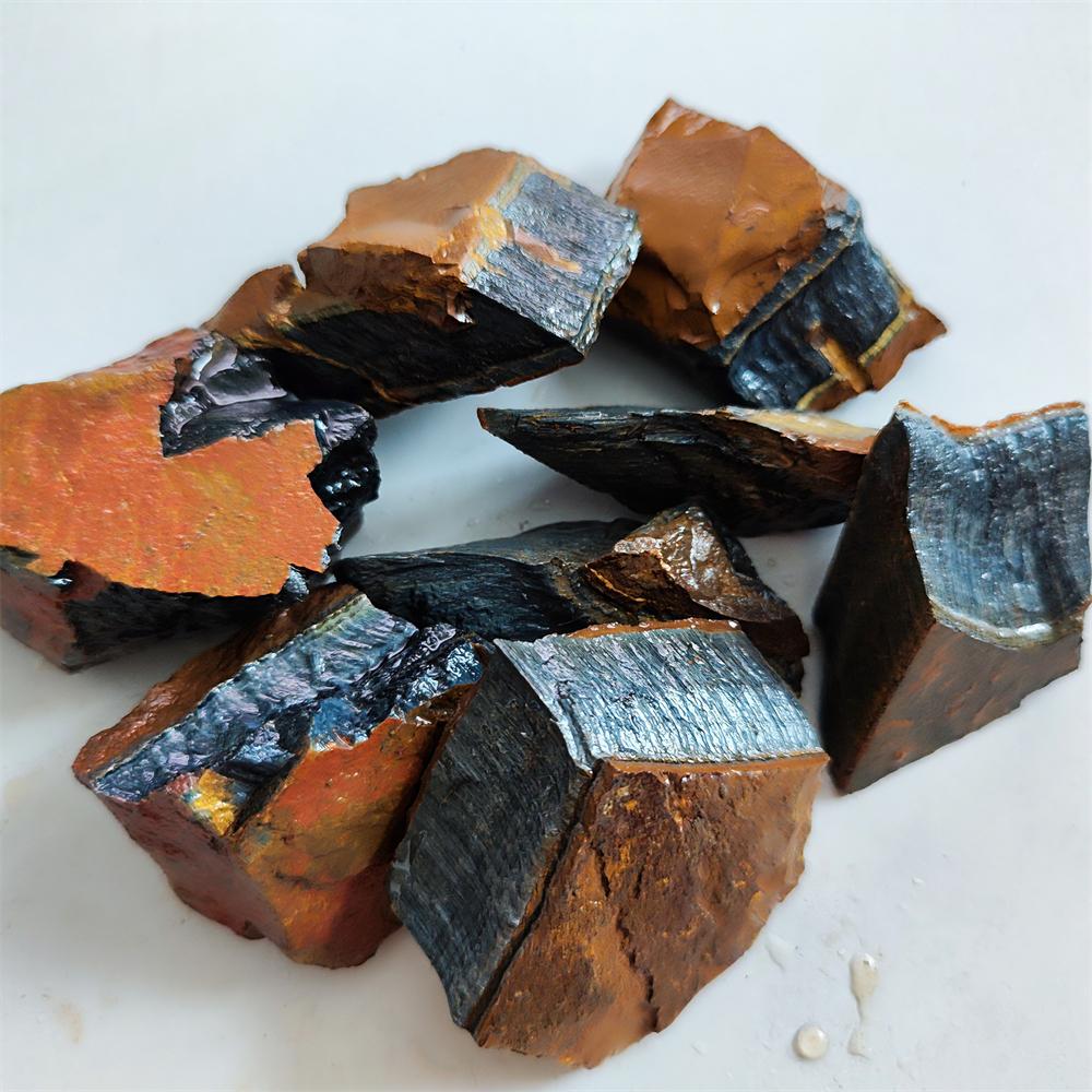 Natural Blue Yellow Tiger Eye's Stone Raw Crystal Mineral Specimen Gemstone For Chakra Home Fish Tank DecoFlower Pot Ornament
