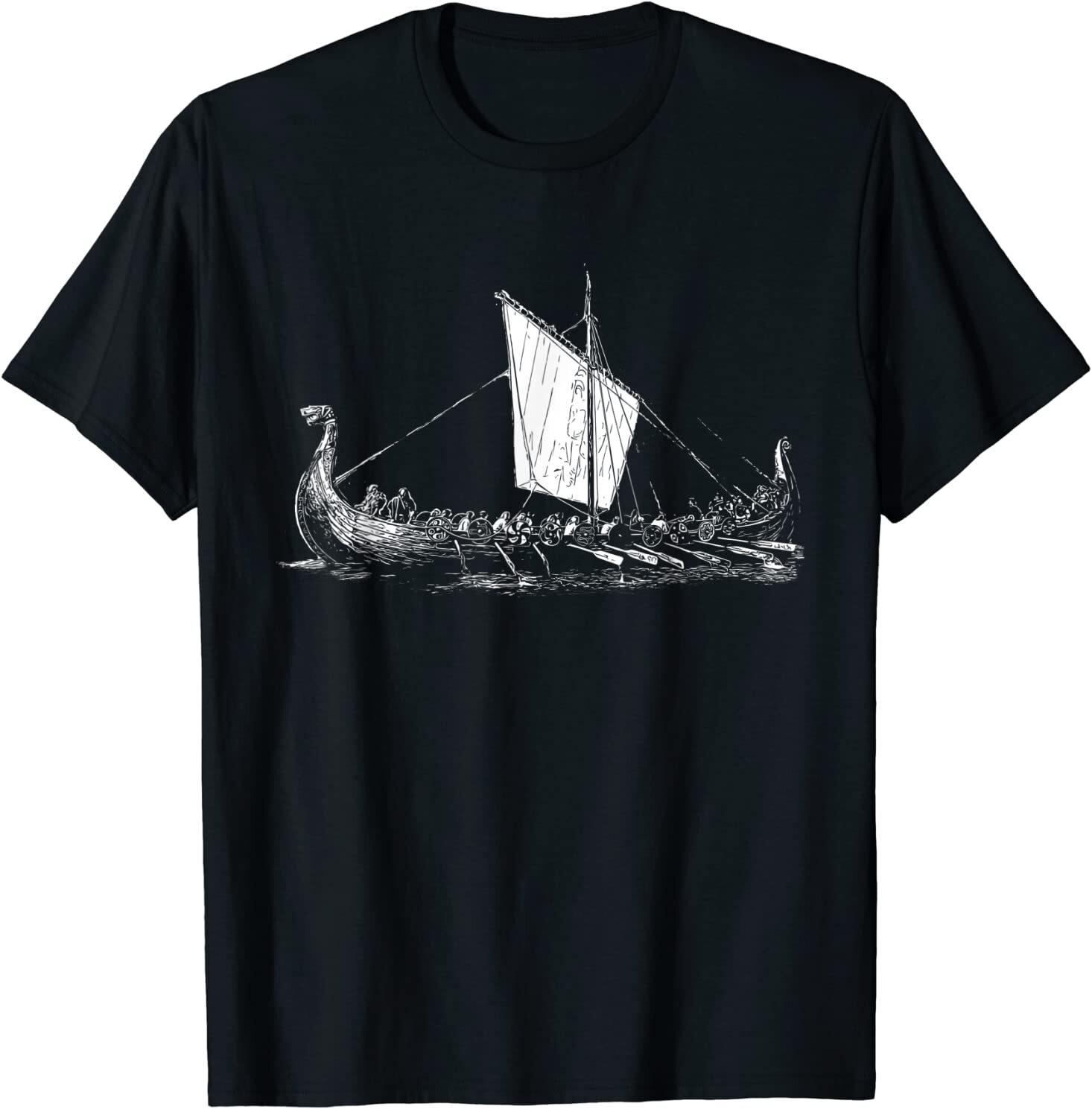 Viking Ship T-Shirt - Odin And Valhalla Size S-5XL S разноцветный