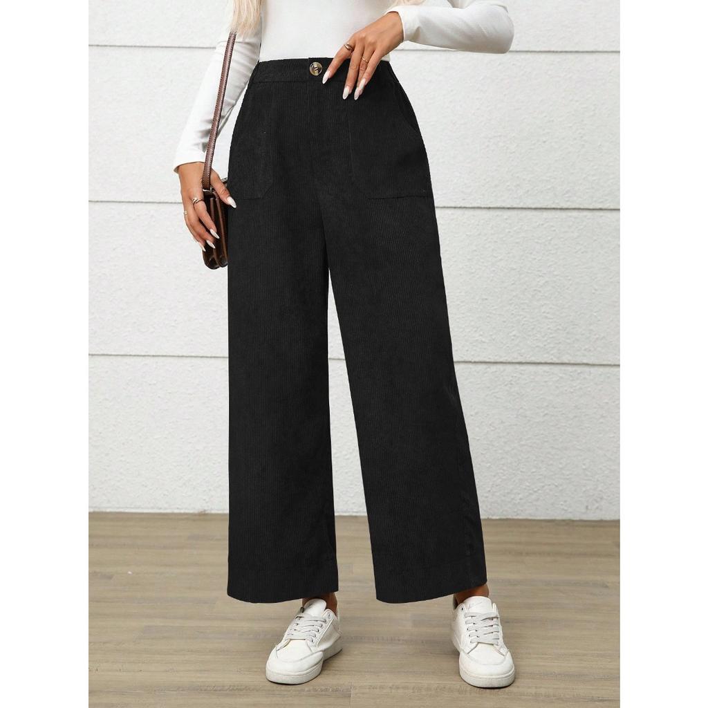 Fall New Women's Corduroy Casual Pants, Fashion European American Style Loose Trousers For Women, Cross-border Outerwear