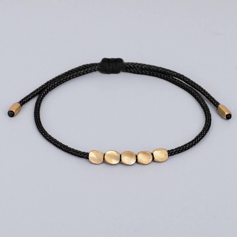 Handgemaakte Tibetaanse Koperen Kralen Armband Boeddhistisch Gevlochten Katoenen Gelukstouw Armband Geluk Succes Amulet Vrouwen Mannen Vintage