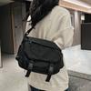 Umhängetasche für Herren Damen Klappbare Messenger Bag Nylon Leichtgewicht Lässige Schulter-Messenger-Tasche Große Kapazität Schwarz
