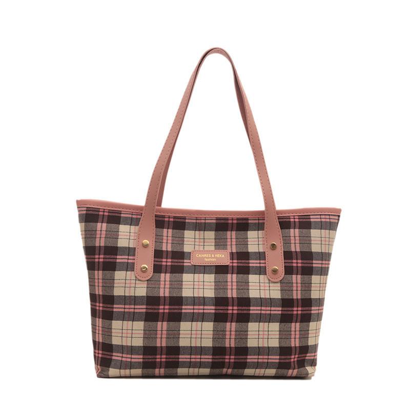 Stylish 2024 Large Capacity Womens Tote Bag For Work Commuting With Chic Checkered Design