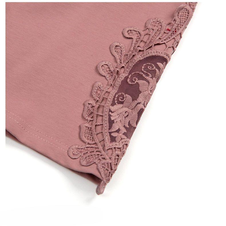 Summer Women's Plus Size T-Shirt Loose Three-Quarter Sleeve VT Shirt Solid Color Top