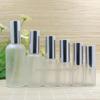 Frosted Glass Essential Oil Bottle with Silver Spray