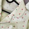 Harajuku Style Flower Strawberry Print Sleepwear  Outside Casual Spring Women's Pajamas Simple Soft Nightwear