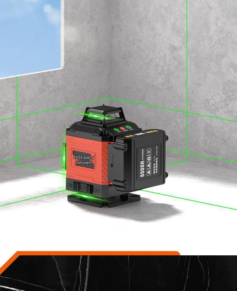 German 12-Line Green Laser Level: High Precision, High Brightness, Outdoor Auto-Leveling