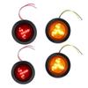 4 Stück 2 Zoll Runde LED Kontrollleuchte Seitenmarkierungsleuchte Rote Gelbe Linse mit Schrumpfschlauch für