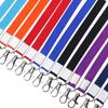 Double Hook ID Badge Lanyard with Double Buckle and Dual Clip Holder