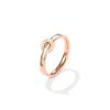 Japanese and Korean Titanium Steel English Half Circle Shell Ring Women's Retro Temperament Index Finger