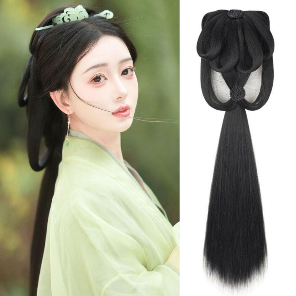 Faules Kostüm Perücke Damen Hanfu Perücken Lang Gerade Hanfu Perücke Stirnband Chinesische Antike Perücke Fotografie