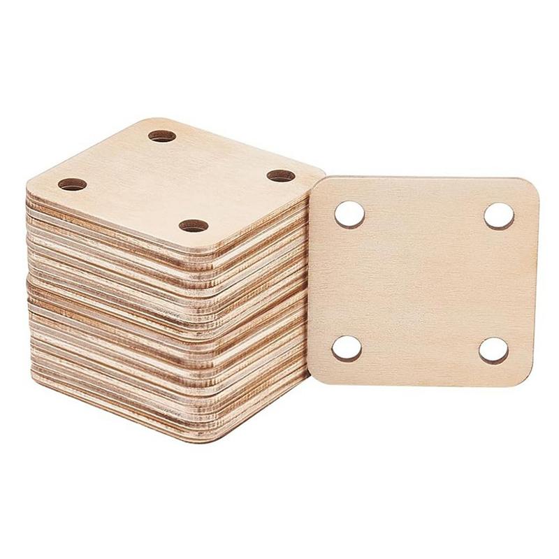 

12/24/36Pcs Wooden Square Smooth Surface Weaving Card 4 Holes Loom Cards Handmade Weaving Tools For Loom Weaving Supplies 12PCS