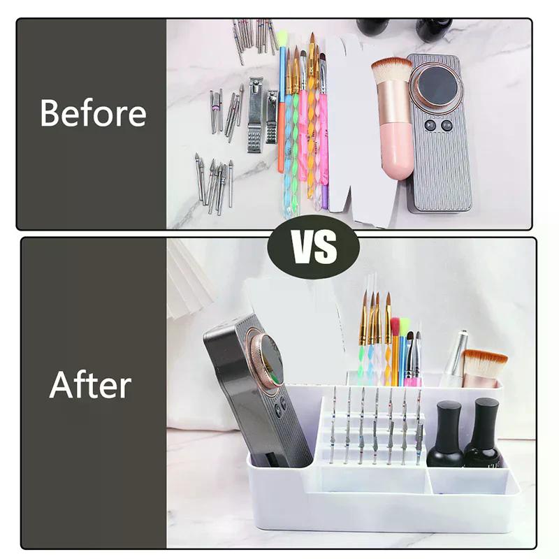 Nail Art Plastic Organizer Container Gel Polish Remover Cleaning Cotton Pad Swab Box Storage Case Accessories Tool Clean Desktop