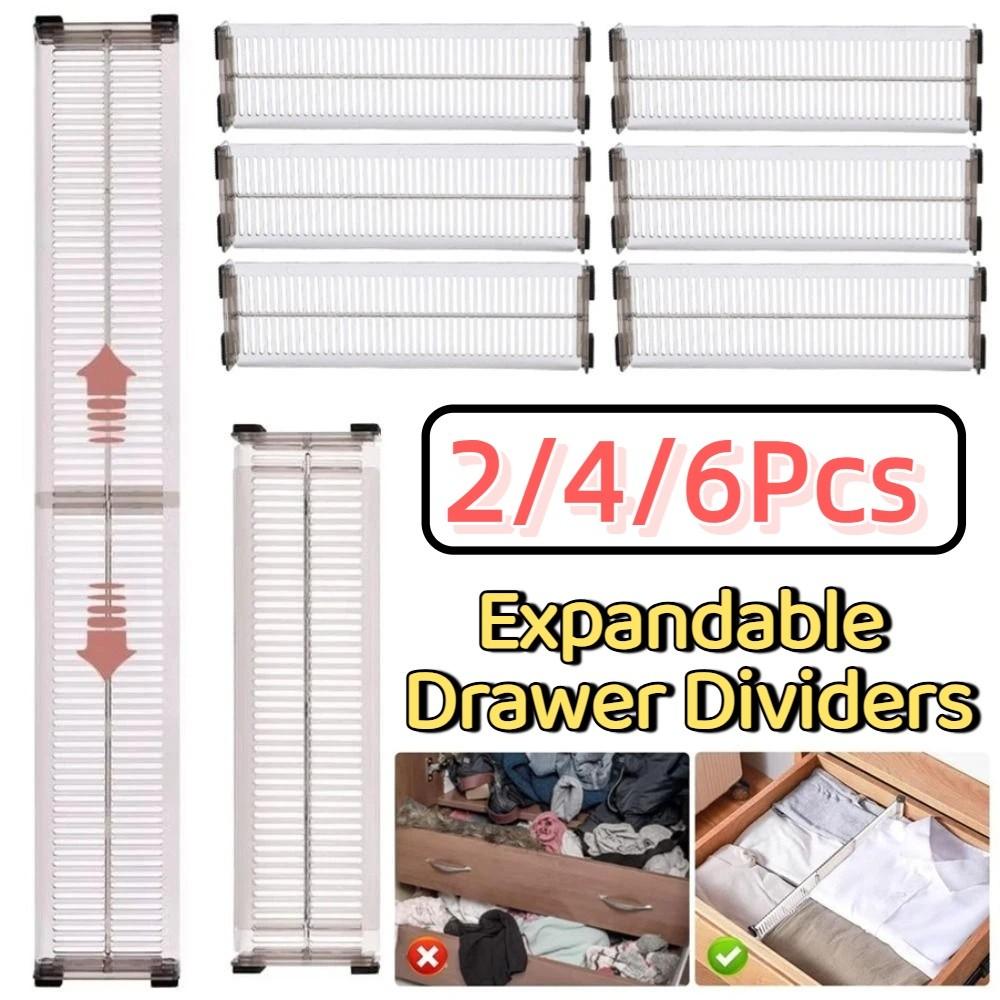 2/4/6Pcs Adjustable Drawer Partition Board 10.8-20inch Drawer Divider Organizers Bedroom Dresser
