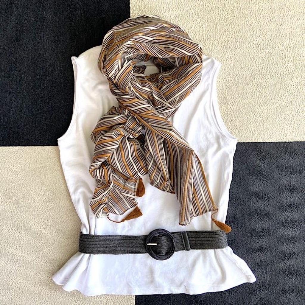 Used 100% Cotton Imported Large Stole Shawl UV/Brown