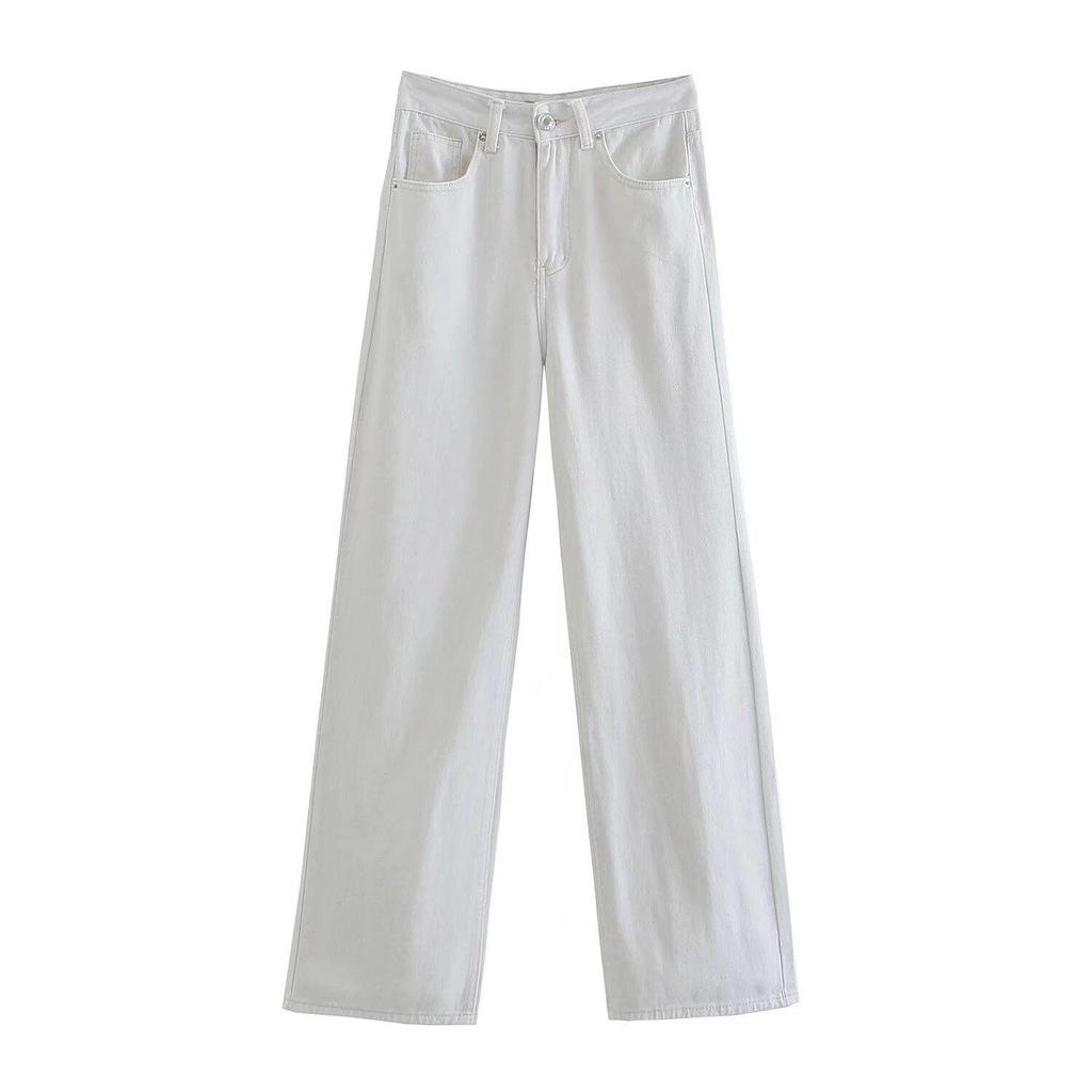 European & American French Design Women's High-Waisted Colored Straight-Leg Jeans - Versatile, Casual, Elegant