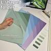 Gradient Multi-Layer Folder A4 Subject Classification Test Paper Folder Transparent L-Shaped Folder 6-Layer Classification File