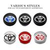 4Pcs Car Wheel Hub Center Metal Decals Sticker Accessories For Toyota Corolla Yaris Aygo Prius CHR Camry Auris Avensis 4Runner